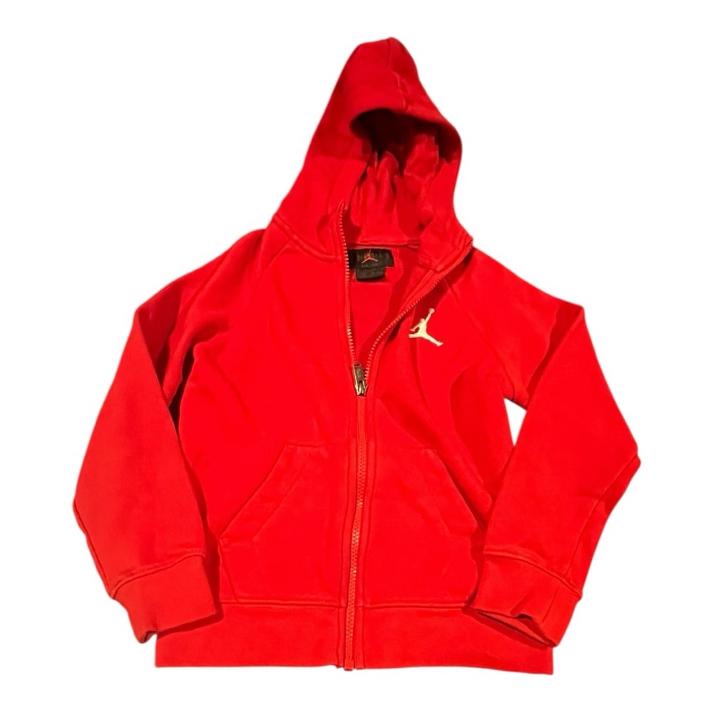 Jordan Red‎ Full Zip Hoodie & Nike Black Sweatpants Set – Kids/Youth Size 6/7 - Picture 2 of 7